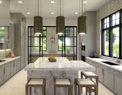 Luxury Kitchen designed by luxury interior design firm, Marc-Michaels interior design, in model residence at the Ritz-Carlton Residences, Orlando, Grande Lakes